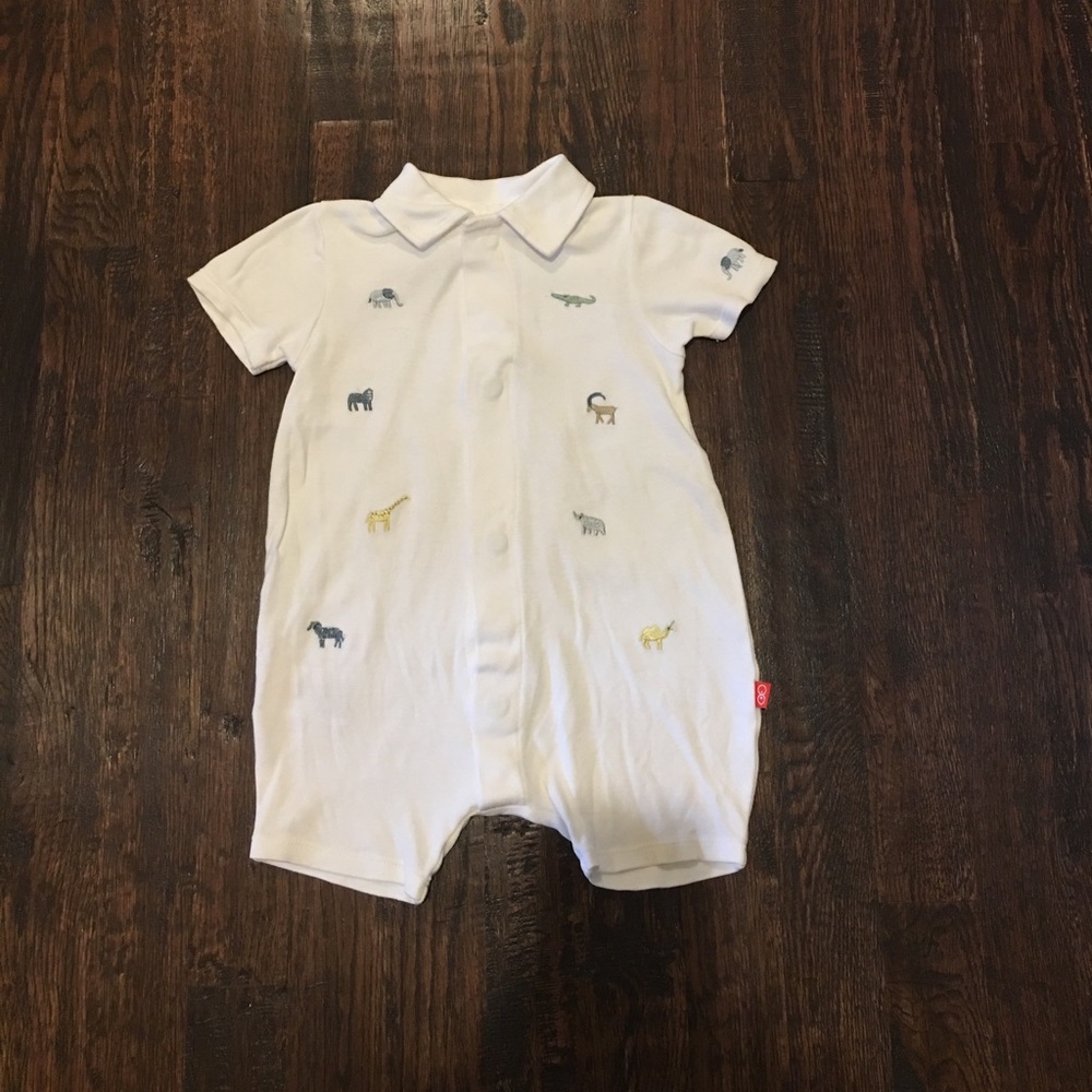 Magnetic Me Boys Short Sleeve Polo Romper